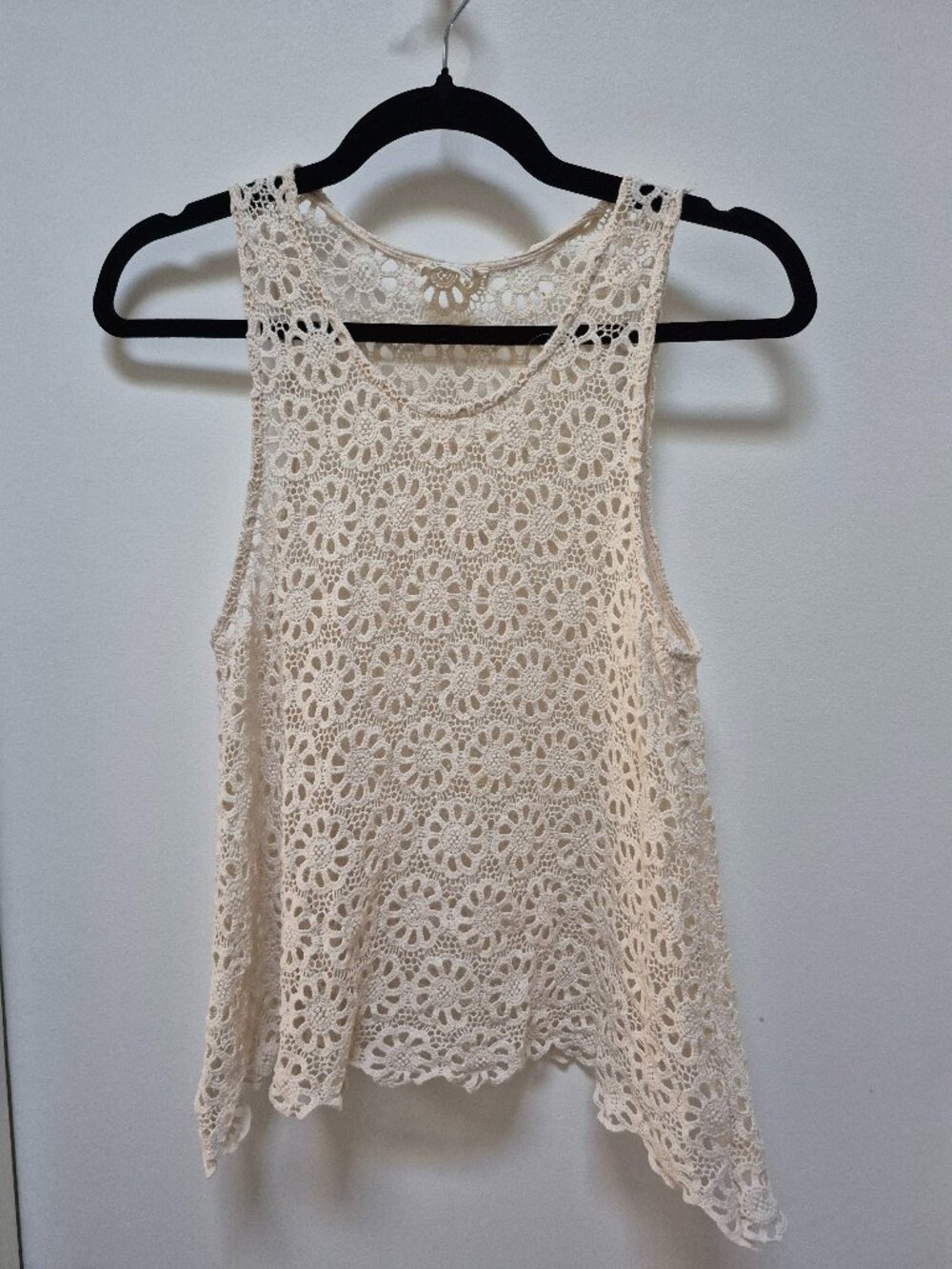 Pins and Needles Ivory Crochet Lace Tunic Top Size Medium